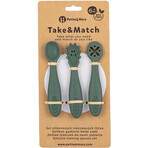 Petite&Mars Set of silicone training spoons Take&Match Misty Green 6m+ 3 pcs.