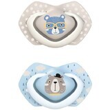 Canpol Babys BONJOUR PARIS symmetrische Silikon Schnuller Set BONJOUR PARIS blau 6-18m 2 Stück