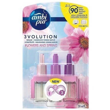 AmbiPur 3 Volution Blumen & Frühling elektrische Deo-Nachfüllpackung 3 x 20 ml