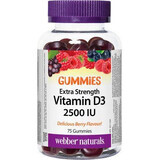 Webber Naturals Vitamin D3 2500 IU GUMMIES, berries 75 pieces