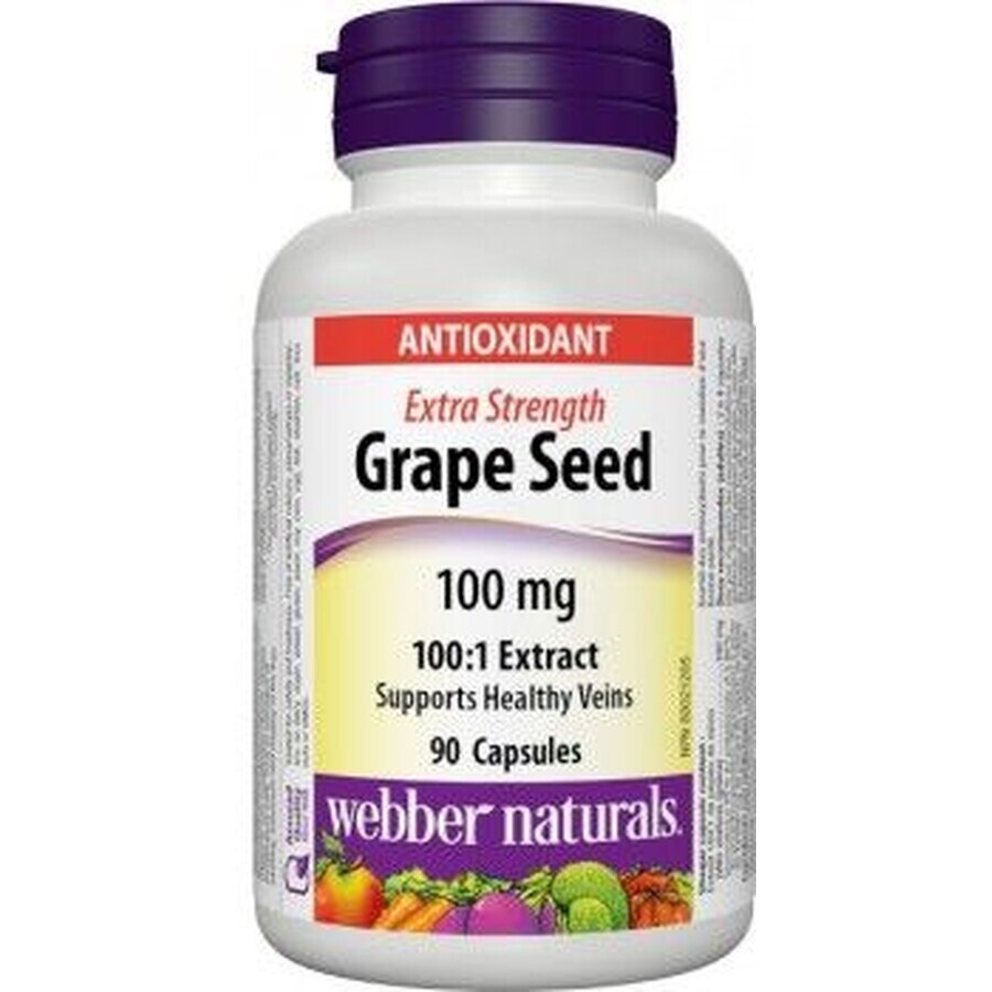 Webber Naturals Semilla de Uva Extra Fuerte 100 mg 90 comprimidos