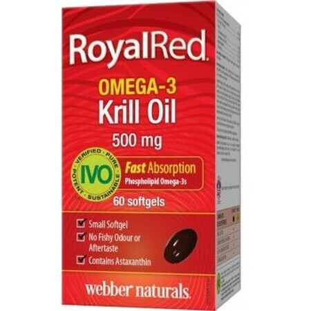 Webber Naturals Omega 3 Royal Krill Oil IVO cert. 500 mg, 60 capsules