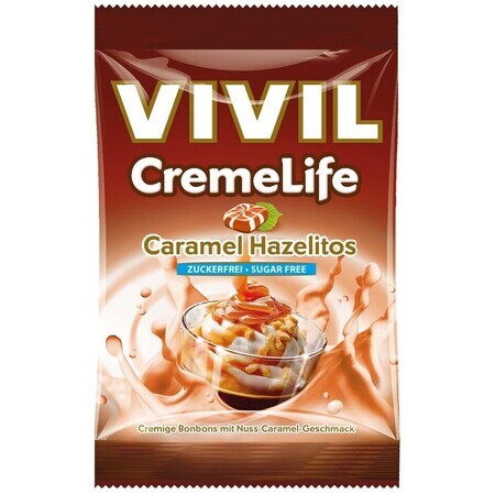 Vivil Bonbons Bonbons Creme Life Gocce classiche con caramello-nocciola-noce-senza zucchero 110 g