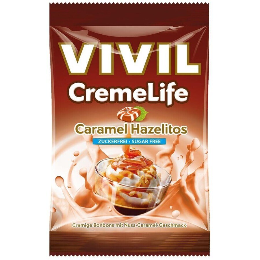 Vivil Bonbons Bonbons Creme Life Gocce classiche con caramello-nocciola-noce-senza zucchero 110 g