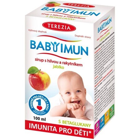 Sciroppo di mele Terezia Babyimun aromatizzato con olivia e olivello spinoso 100 ml