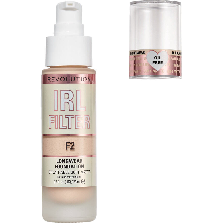 Revolution IRL Fondotinta Longwear con filtro F2, make-up 23 ml