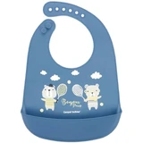 Canpol babies Bonjour Paris Silicone bib with blue pocket