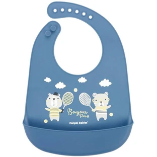 Canpol babies Bonjour Paris Silicone bib with blue pocket