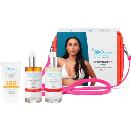 The Organic Pharmacy x Serena Bute Body Set orange - Sonnenschutzmittel + Körperöl + Körpercreme