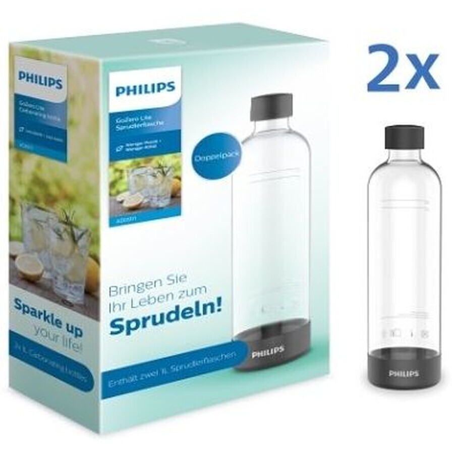 Philips Aquashield Koolzuurfles ADD911BK/10 2 stuks