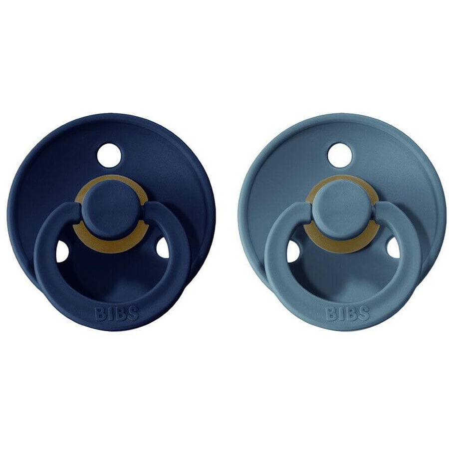 BIBS Colour Sucettes en caoutchouc naturel, taille 2, Deep Space/Pétrole 2 pcs