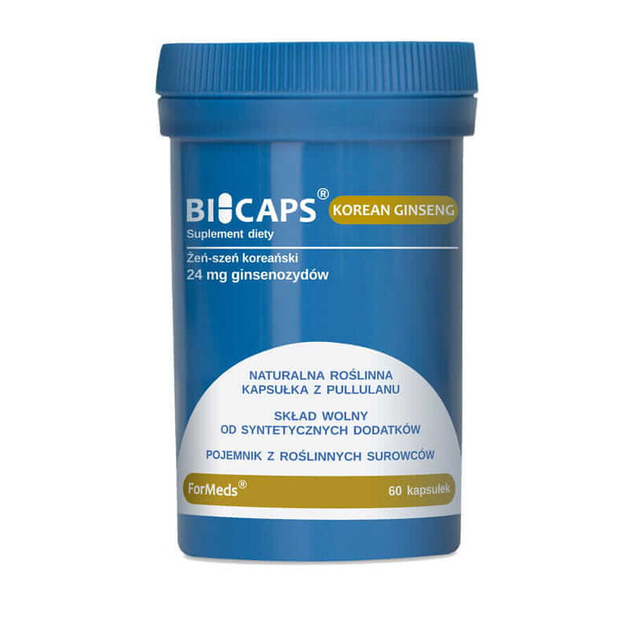 Bicaps Estratto di ginseng coreano 60 capsule. Formati