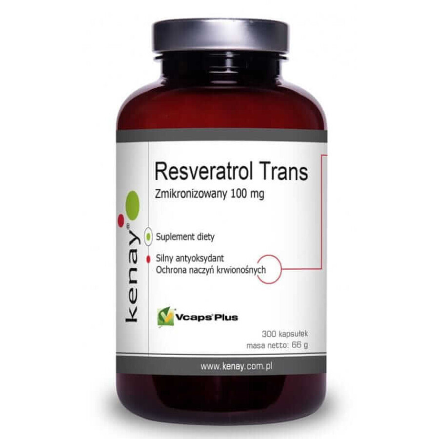 Resveratrol trans - micronizado 100 mg (300 cápsulas), Kenay