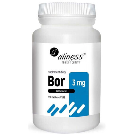 Boron 3 mg (boric acid) x 100 Aliness vegetarian tablets