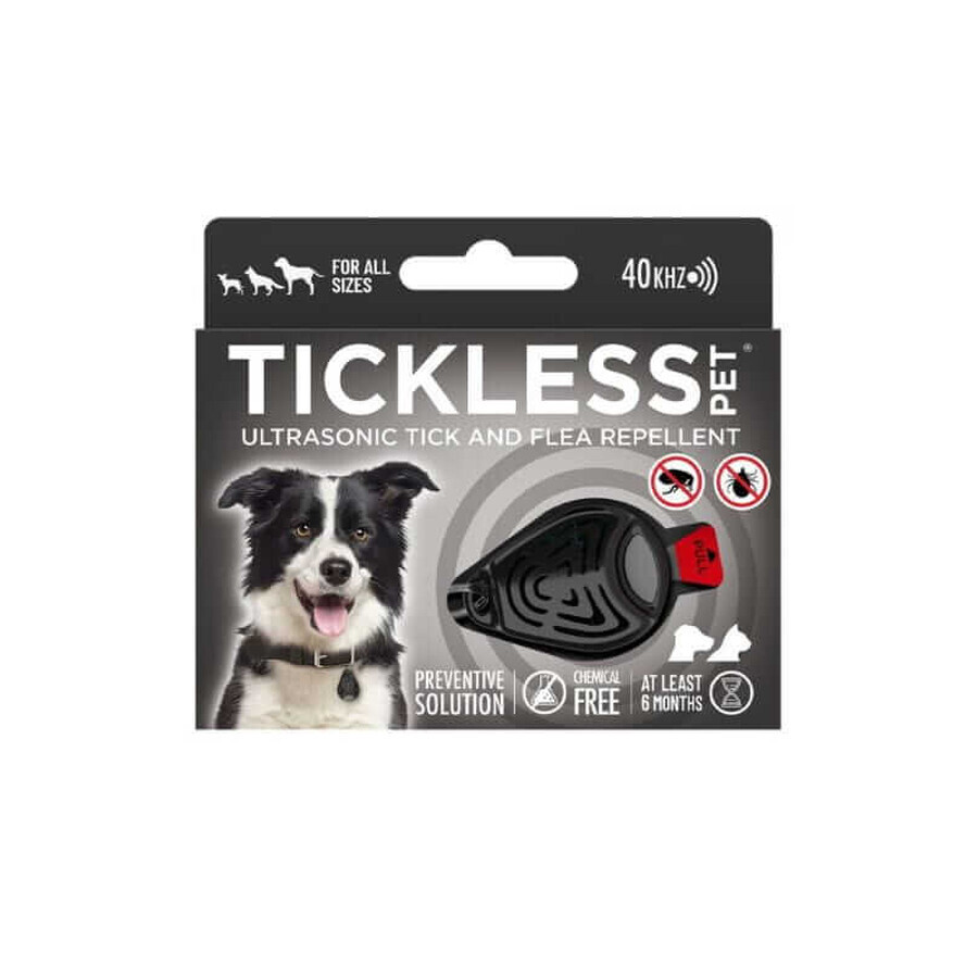 TICKLESS PET BLACK Dispositivo antizecche a ultrasuoni per animali domestici