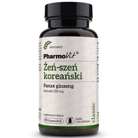 Koreanischer Ginseng Panax ginseng 250 mg (90 Kapseln) Pharmovit Classic