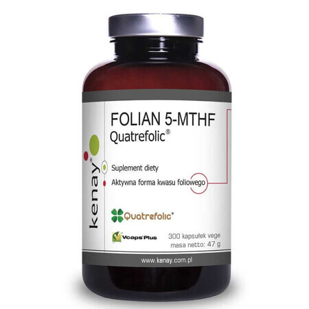 FOLATO 5-MTHF (ácido fólico activo) Quatrefolic (300 cáps.) Kenay