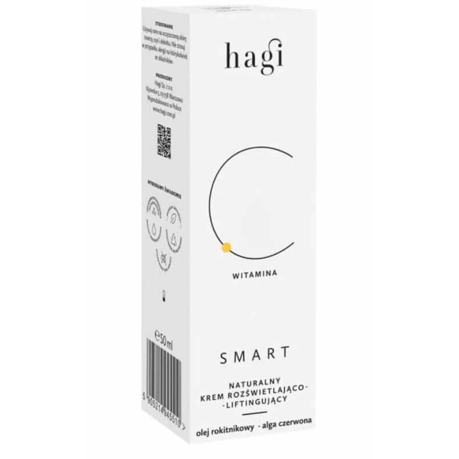 Cremă de față naturală, iluminatoare și de lifting cu pigment perlat SMART C 50ml Hagi