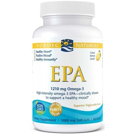 EPA 1210 mg Omega 3 Zitrone 60 Kapseln von Nordic Naturals