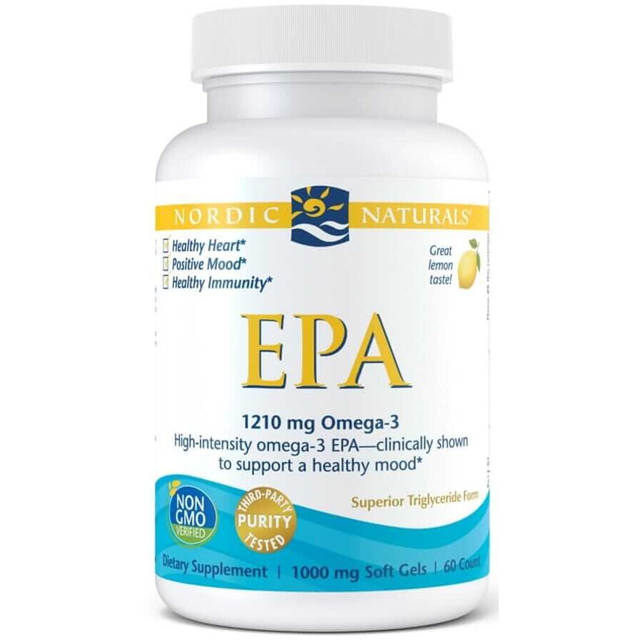 EPA 1210 mg Omega 3 Zitrone 60 Kapseln von Nordic Naturals