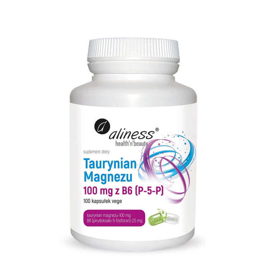 Magnesium Taurat 100 mg mit B6 (P-5-P) - 5 mg 100 vcaps Aliness