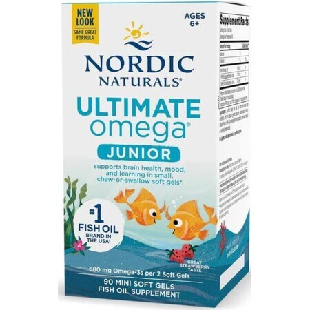 Ultimate Omega Junior 680 mg Erdbeere (90 Kapseln) Nordic Naturals