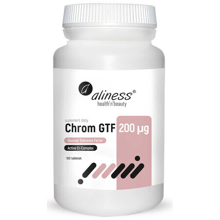 Chromium GTF Active Cr-Complex 200 µg 100 vegetarian tablets, Aliness