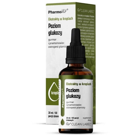 Extracts in drops Glucose level 30 ml Pharmovit Clean Label