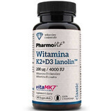 Vitamin K2Mk7 200 mcg + D3 4000 IU (60 Kapseln) Pharmovit Classic