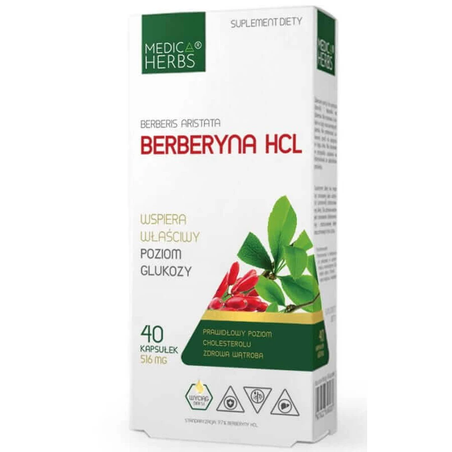 Berberine HCl 40 capsules Medica Herbs