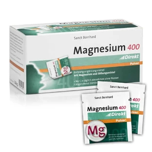 Magneziu Direkt 400 mg 60 plicuri aromă de zmeură (Citrat + Oxid) Sanct Bernhard