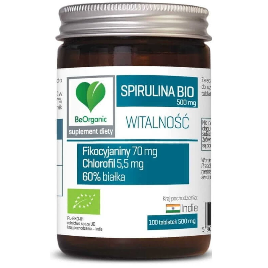 BeOrganic Espirulina Orgánica 500 mg 100 comprimidos