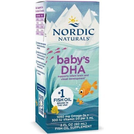 Baby's DHA Trane - Baby-DHA-Säuren mit Vit. D3, 60 ml Nordic Naturals