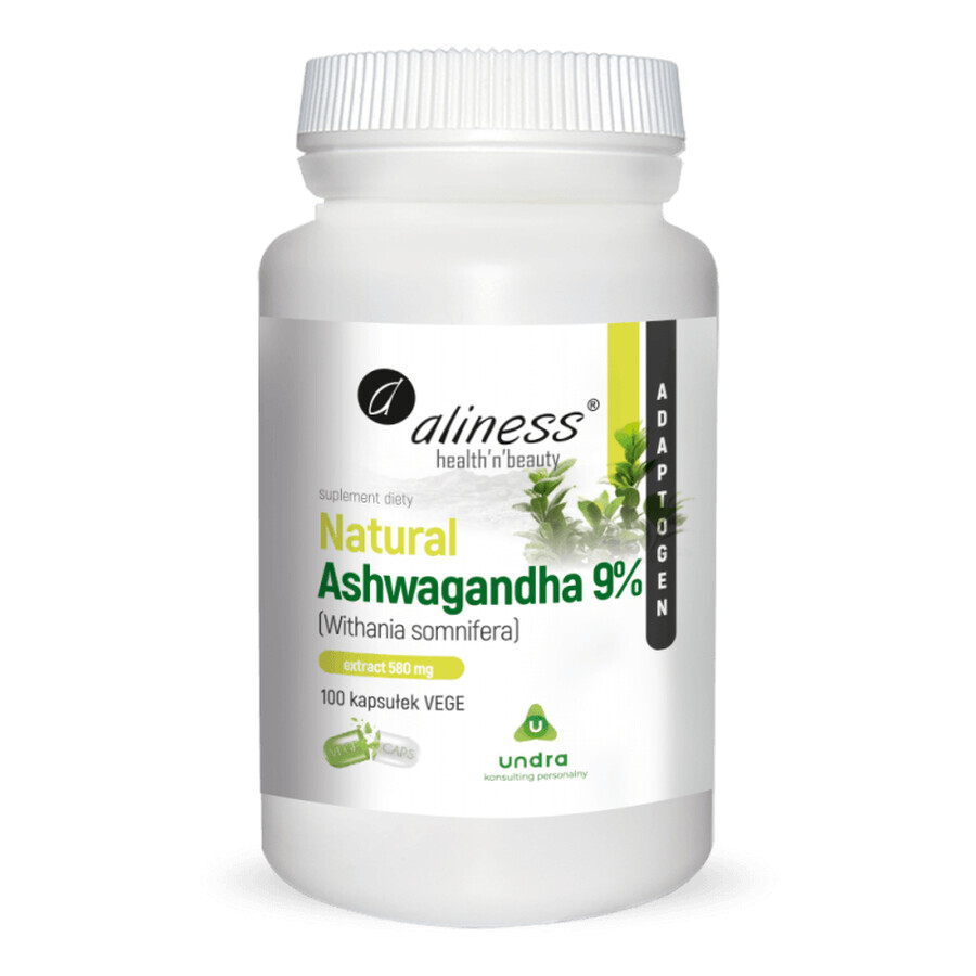 Ashwagandha natürlich 570 mg 9% x 100 vegetarische Kapseln Aliness