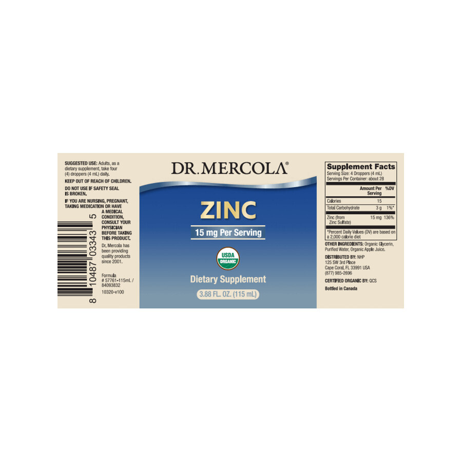 Zink-Tropfen 115 ml, Dr. Mercola