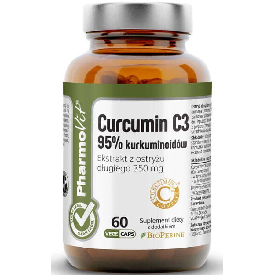 Curcumine C3 95% curcuminoïde 60 capsules Pharmovit Clean Label