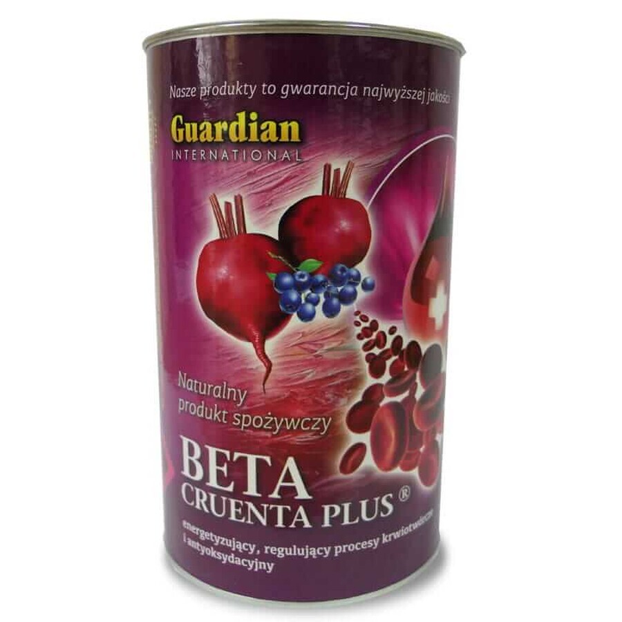 Beta Cruenta Plus - Produit énergétique et sanguin, betterave, boîte de 500g, Guardian International