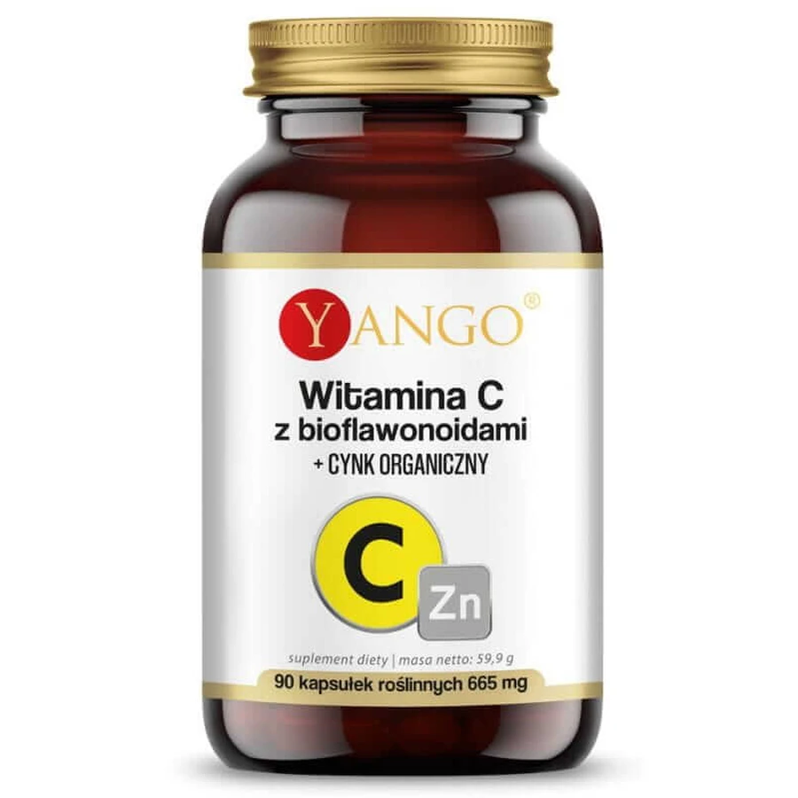 Vitamin C mit Bioflavonoiden + Bio-Zink 90 Kapseln, Yango