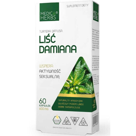 Damiana Blatt 600mg, 60 Kapseln Medica Herbs