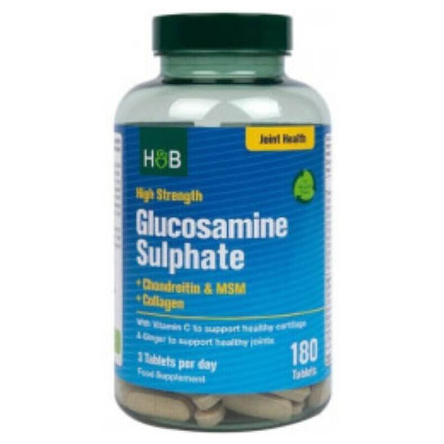 Hochwirksames Glucosaminsulfat + Chondroitin & MSM + Kollagen 180 Tabletten Holland & Barrett