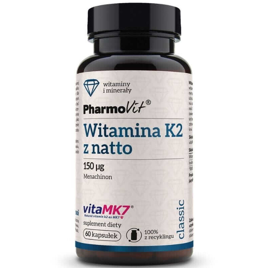 Vitamin K2 aus Natto 150 mcg 60 Kapseln Pharmovit Classic