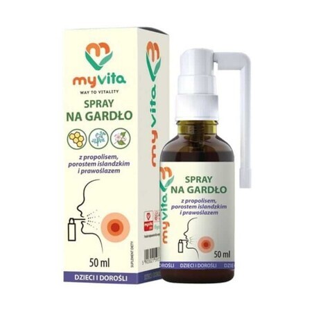 Propolis, IJslands korstmos en mierikswortel keelspray 50ml MyVita