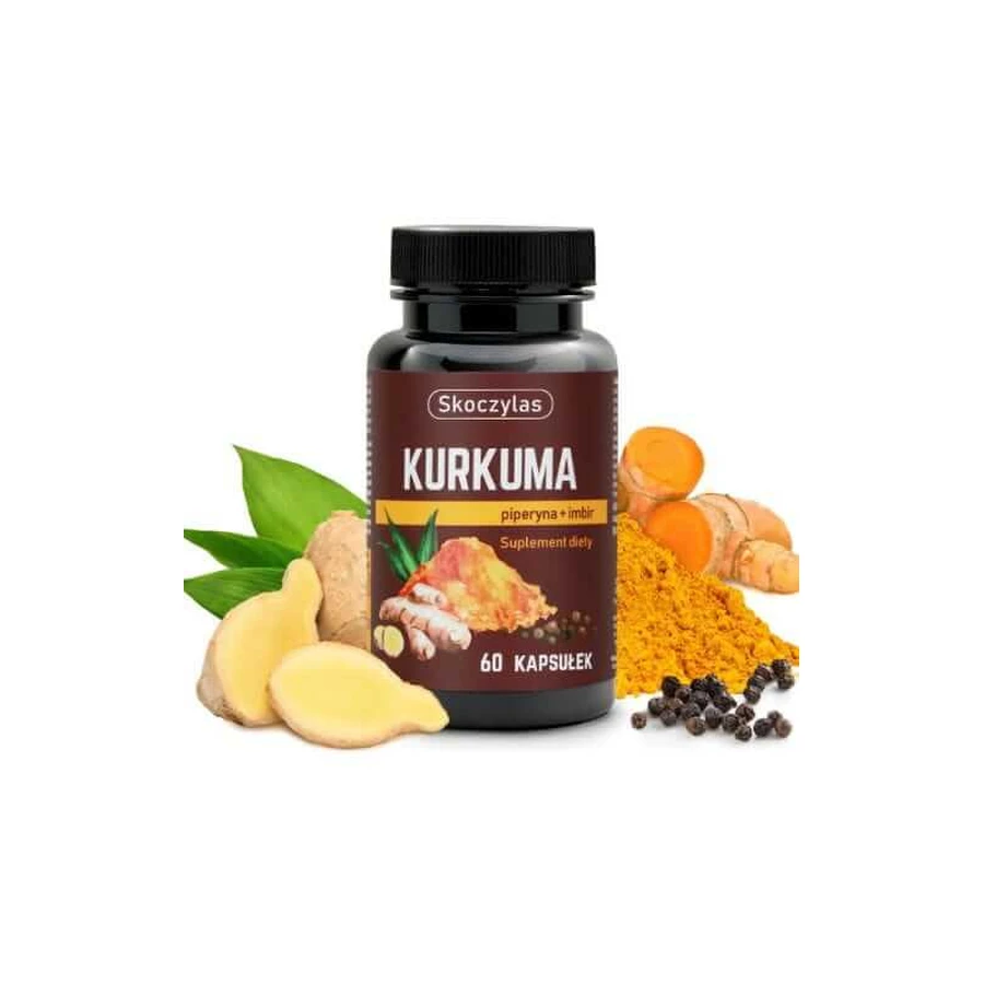 Skoczylas Cúrcuma, piperina, jengibre, resveratrol y quercetina 60 cápsulas