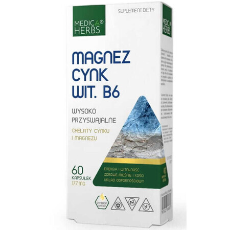 Magnesium Zink Vitamin B6, 60 Kapseln Medica Herbs