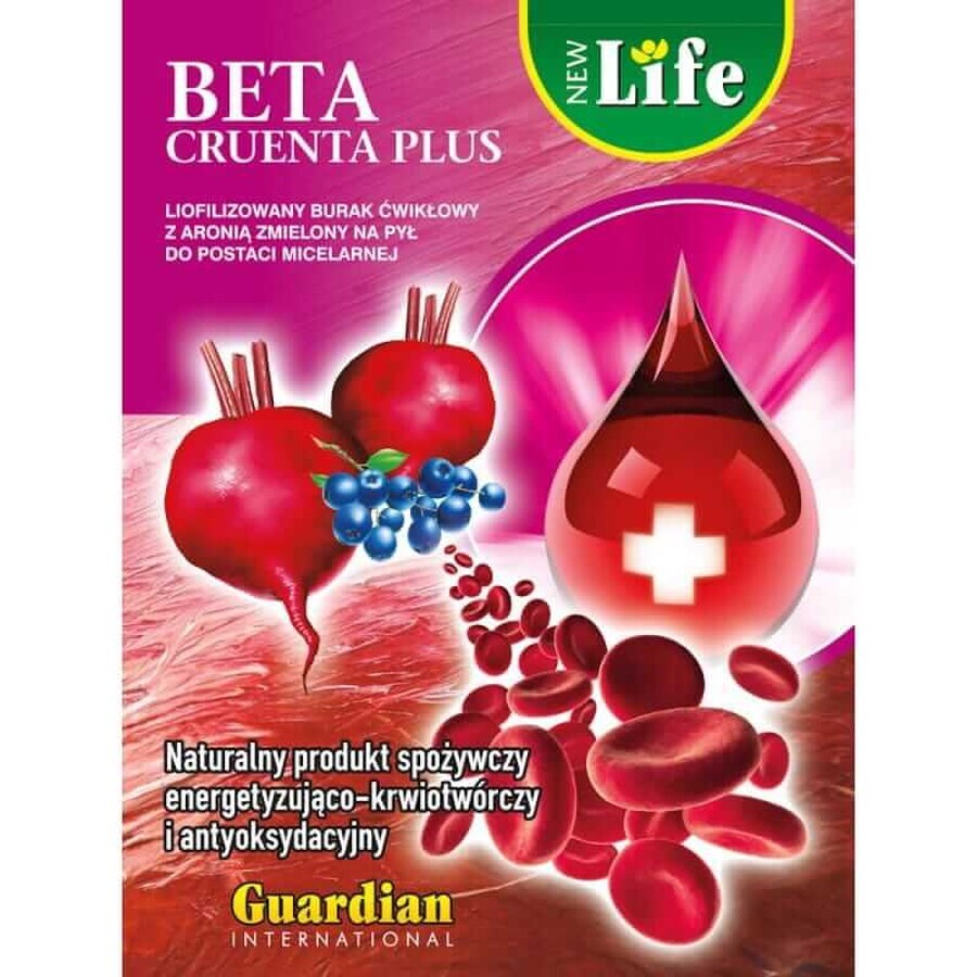 Remolacha liofilizada y micelizada con Chokeberry - Beta Cruenta Plus 500g - cartón, Guardian International