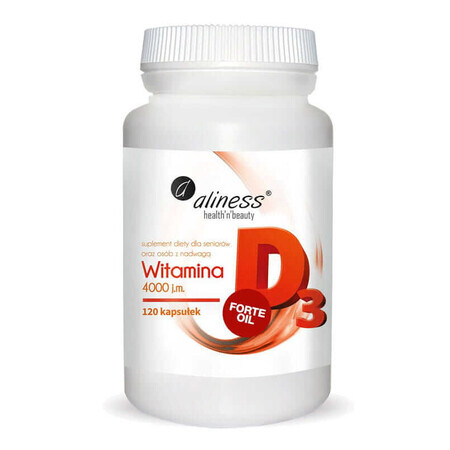 Vitamin D3 FORTE 4000 IU. 120 Kapseln Aliness