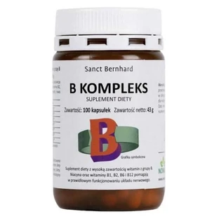 Complex de vitamine B (niacină, B1, B2, B6, B12) 100 capsule Sanct Bernhard