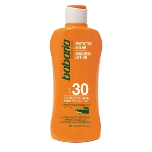 Zonnebeschermingslotion SPF30 & bruiningsversneller, Babaria, 200 ml
