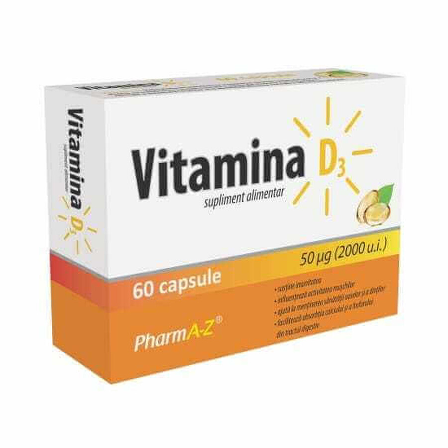 Vitamin D3 2000UI x 60cps Pharm A-Z