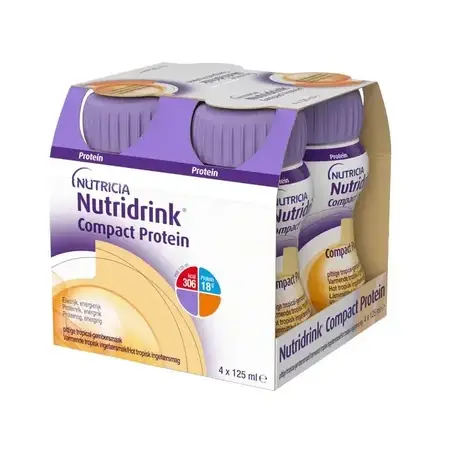 Nutridrink compact protein with spicy tropical ginger flavor, 4 x 125 g, Nutricia